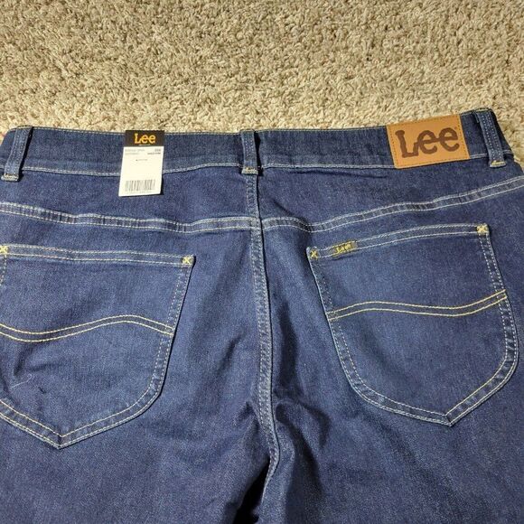 Lee Jeans Womens 18W Skinny Leg Dark Wash Stretch Denim Tags - Picture 7 of 8